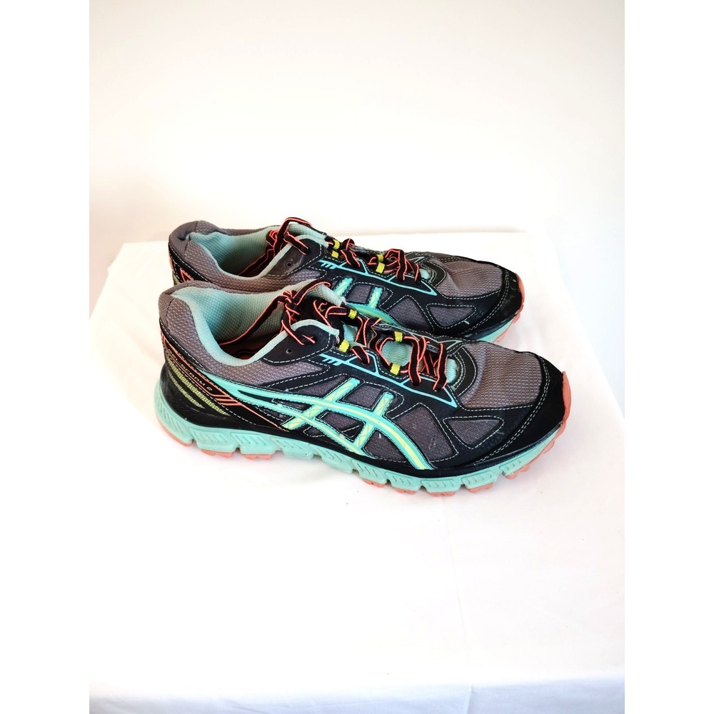 ASICS‎ Gel‑Scram 2 Women’s Size 9 Trail Running Shoes Black Teal Orange Athletic